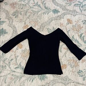 We The Free Black V-Neck Blouse